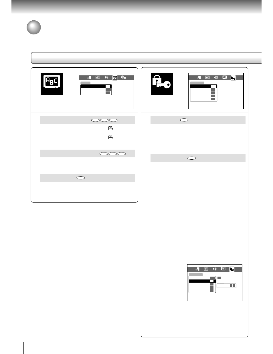 Customizing the function settings (continued), Setting details, Pause/still | Parental lock, On-screen displays, Osd background color, Screen saver, Display, Operation, Function setup | Toshiba SD-100X User Manual | Page 40 / 47