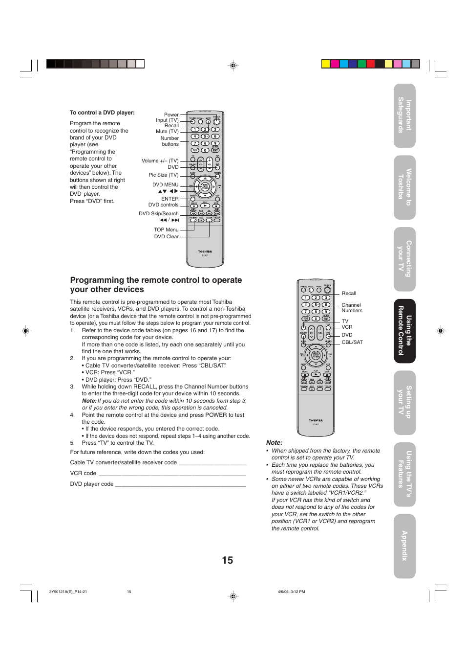 Toshiba 26DF56 User Manual | Page 15 / 80