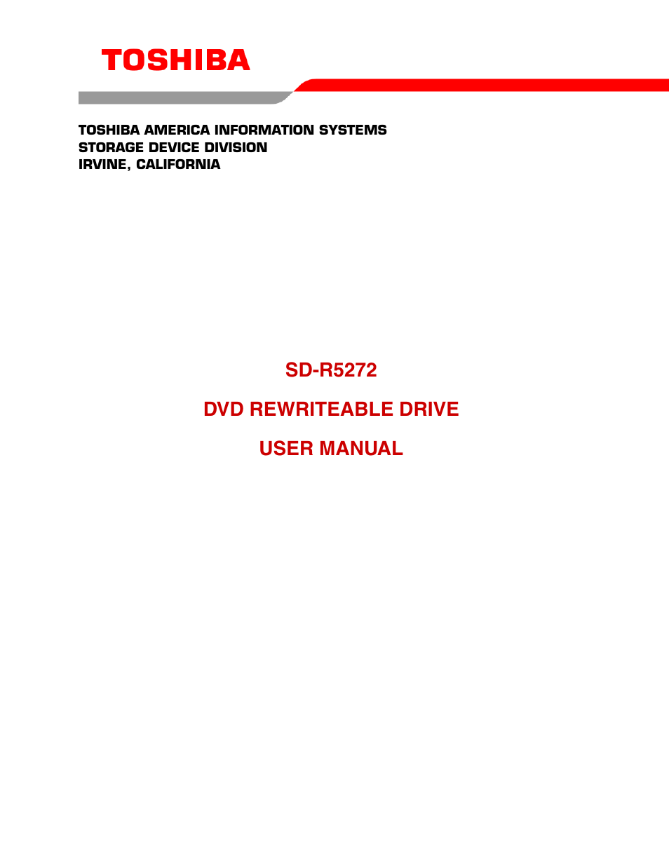 Toshiba SD-R5272 User Manual | 19 pages