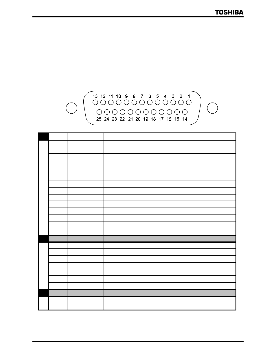 0 ups control interface, 1 db25 connector pinout, Toshiba | Toshiba 1500 Plus User Manual | Page 23 / 31
