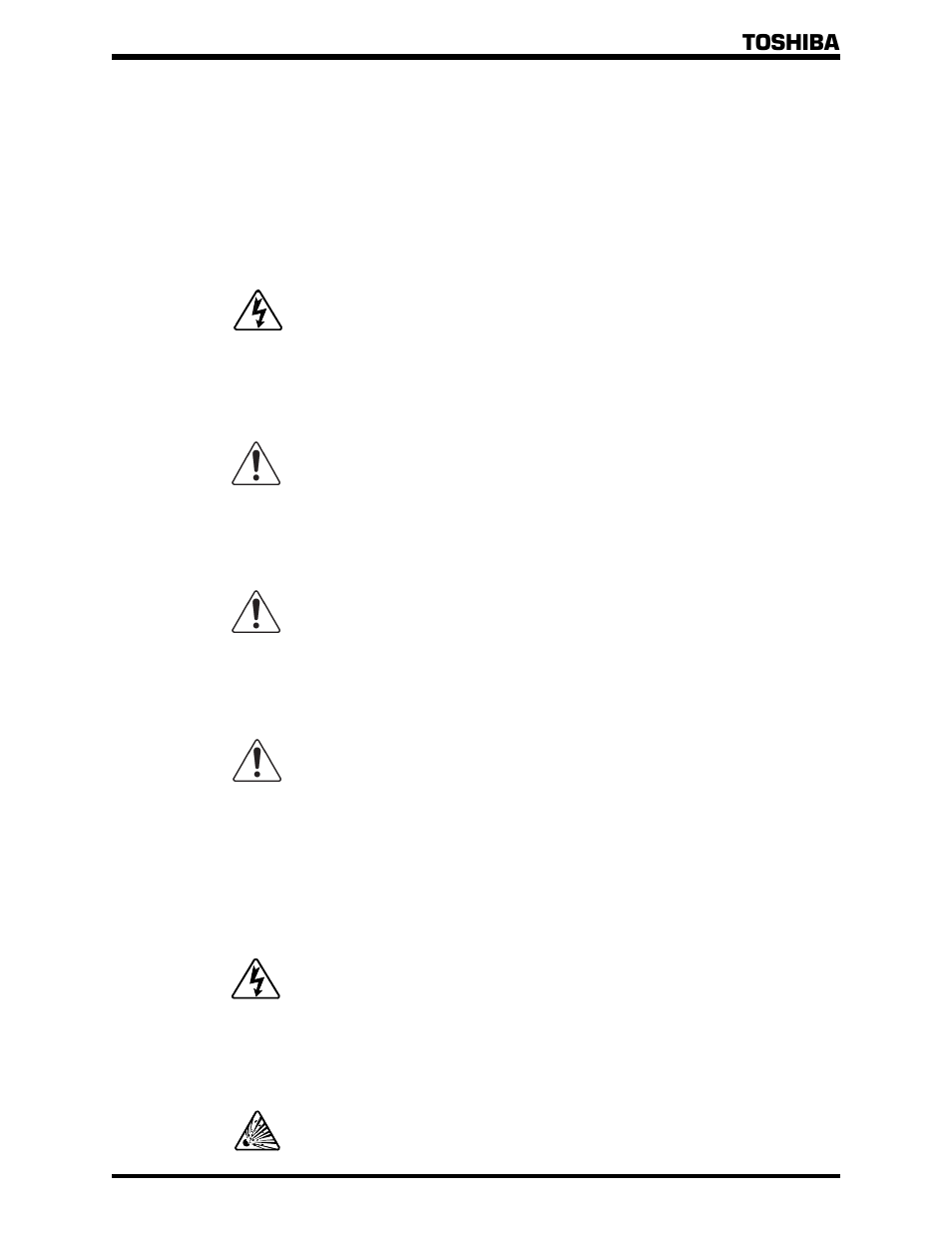 General safety instructions, Danger warning caution attention | Toshiba 1500 Plus User Manual | Page 7 / 31