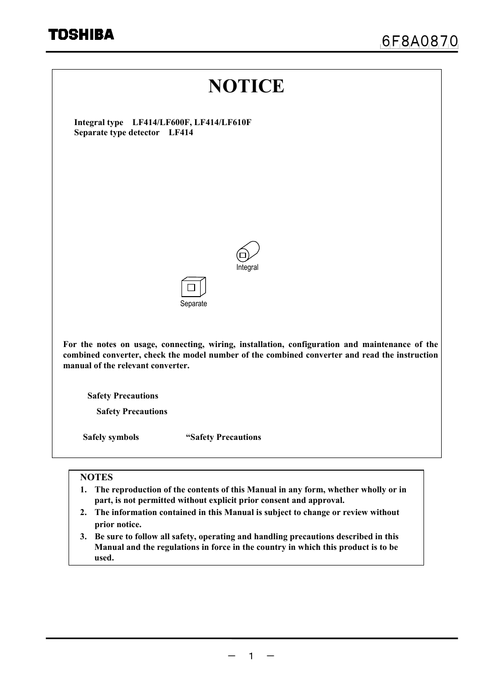 6f8a0870.pdf, Notice | Toshiba LF414 User Manual | Page 2 / 58