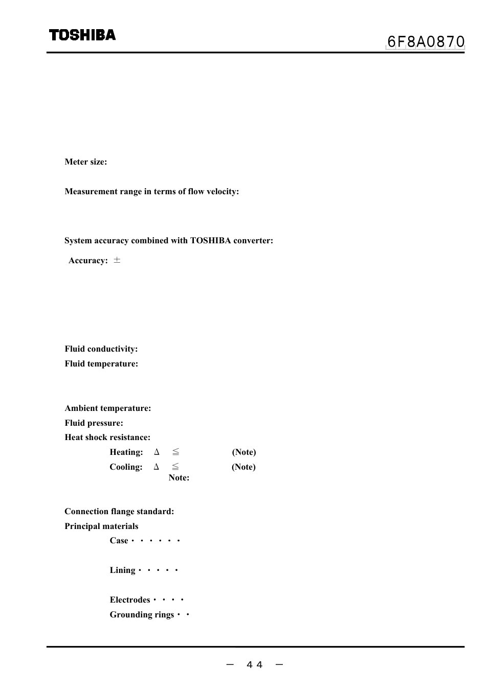 Specifications, 1specifications | Toshiba LF414 User Manual | Page 45 / 58