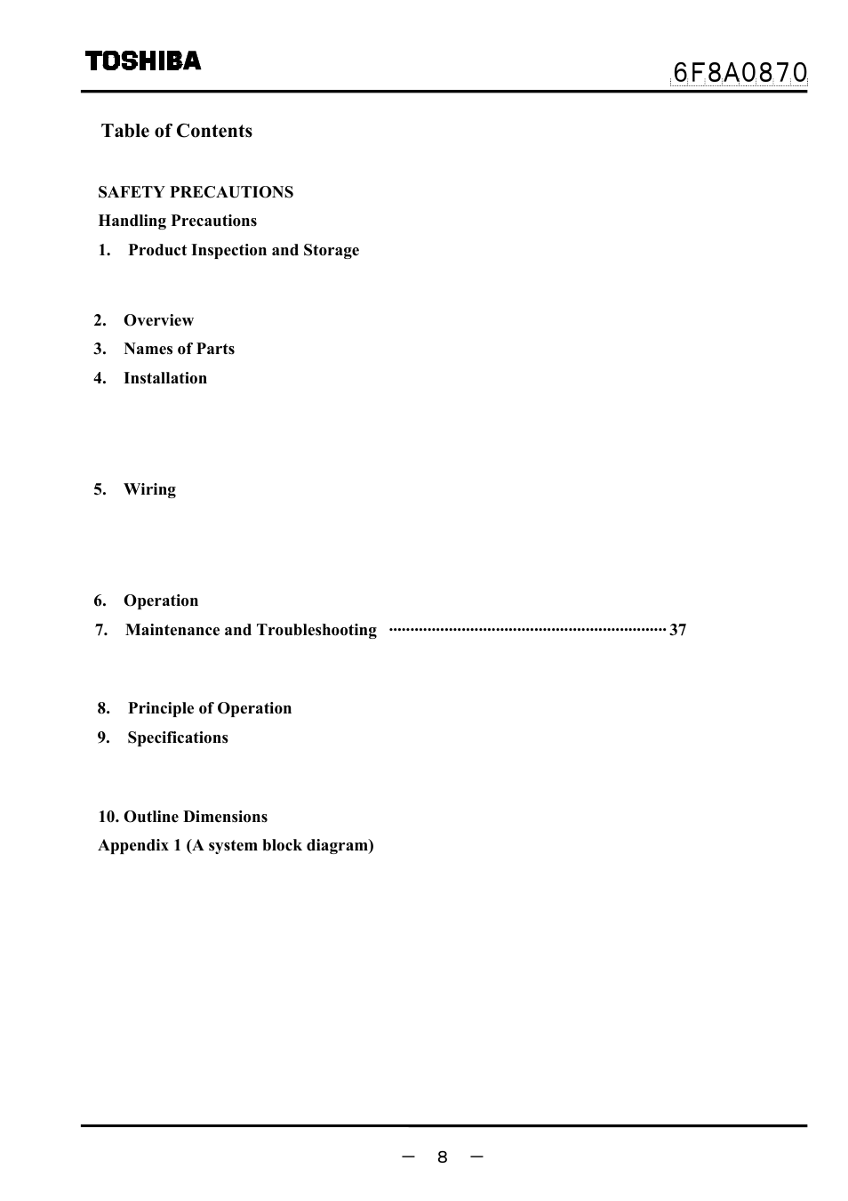 Toshiba LF414 User Manual | Page 9 / 58