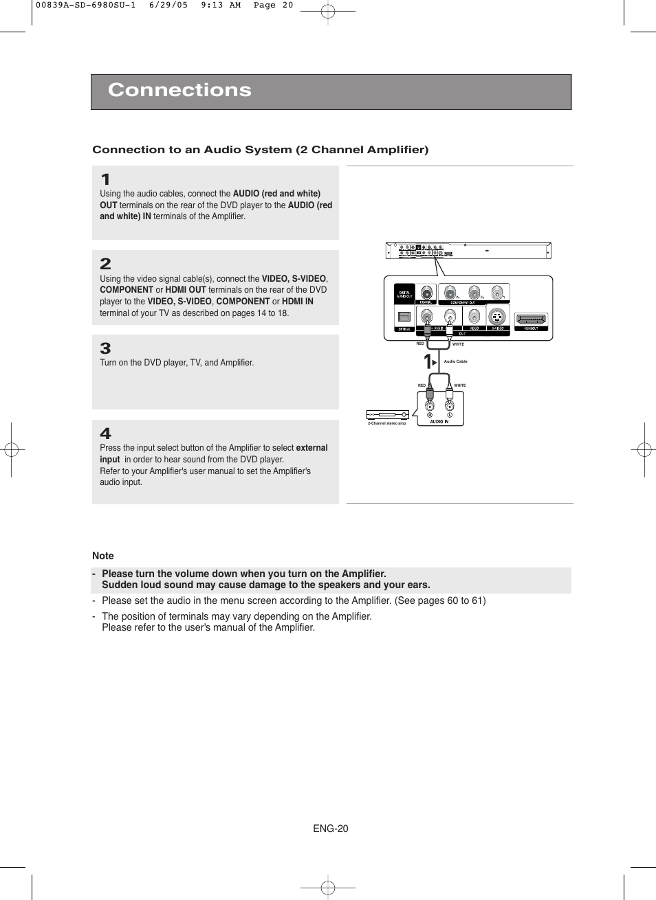 Connections | Toshiba SD-6980SU User Manual | Page 20 / 76