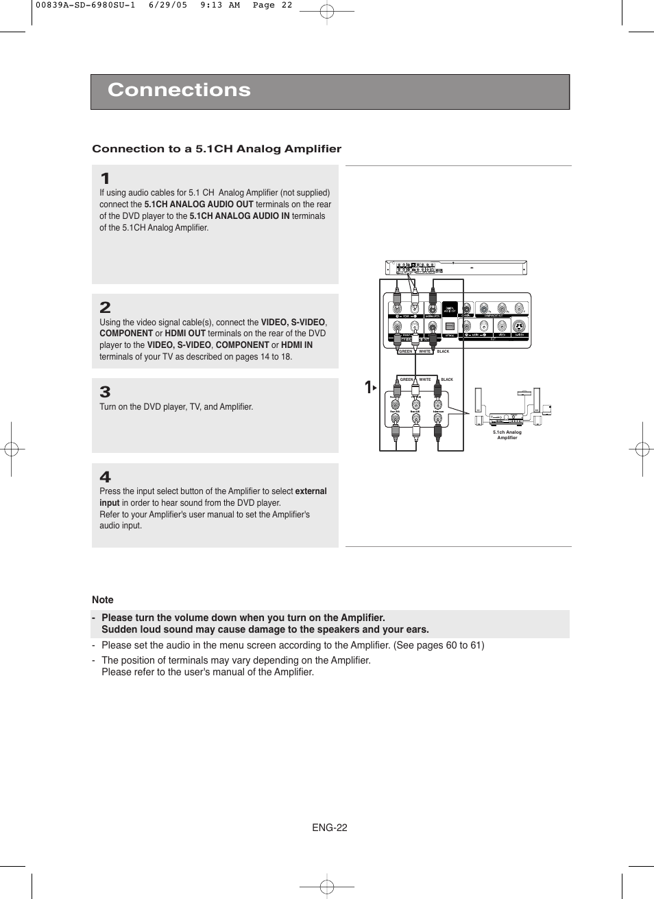 Connections | Toshiba SD-6980SU User Manual | Page 22 / 76