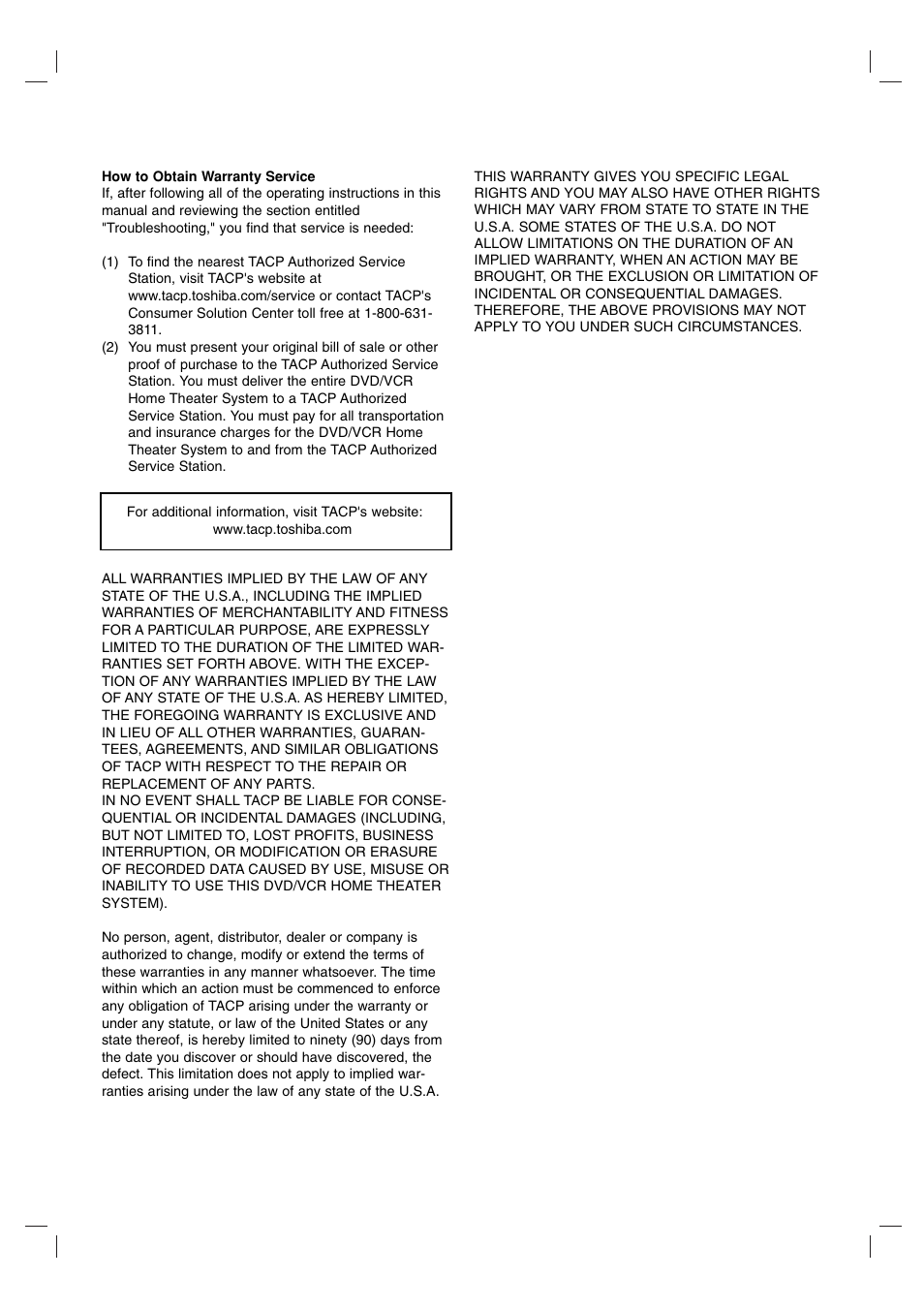 Toshiba SD-V57HTSU User Manual | Page 49 / 50