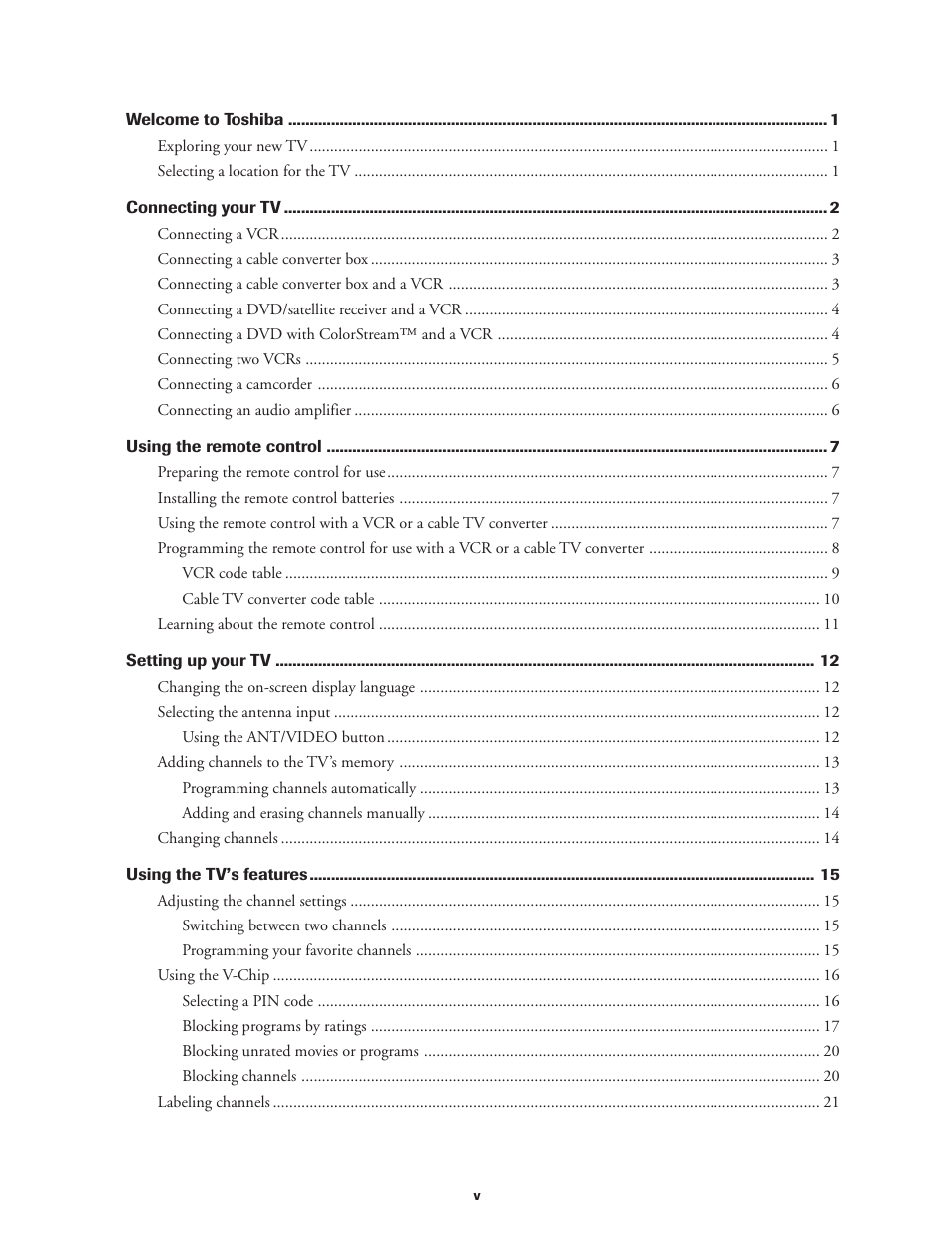 Toshiba CN27V71 User Manual | Page 5 / 43