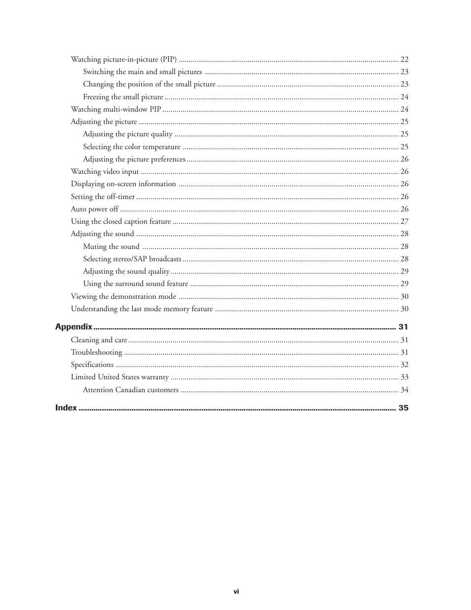 Toshiba CN27V71 User Manual | Page 6 / 43