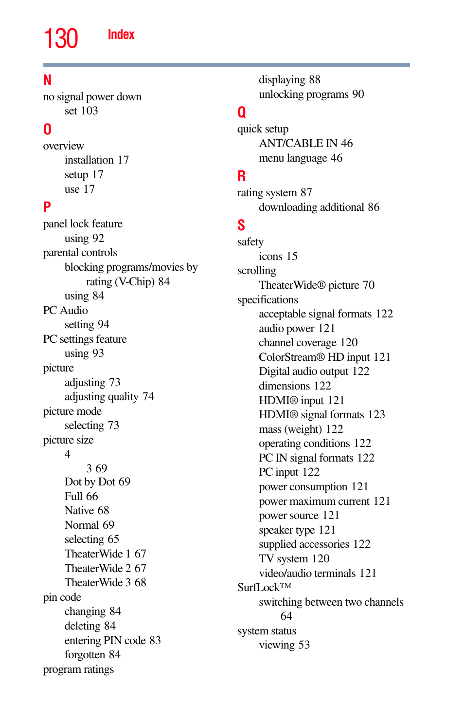 Toshiba Integrated High Definition LED Television 50L2200U User Manual | Page 130 / 131