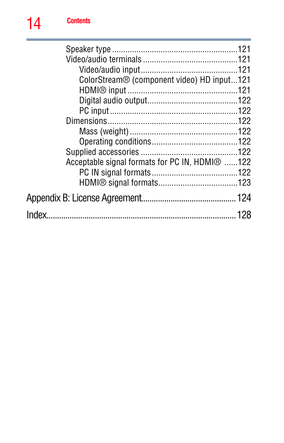 Toshiba Integrated High Definition LED Television 50L2200U User Manual | Page 14 / 131