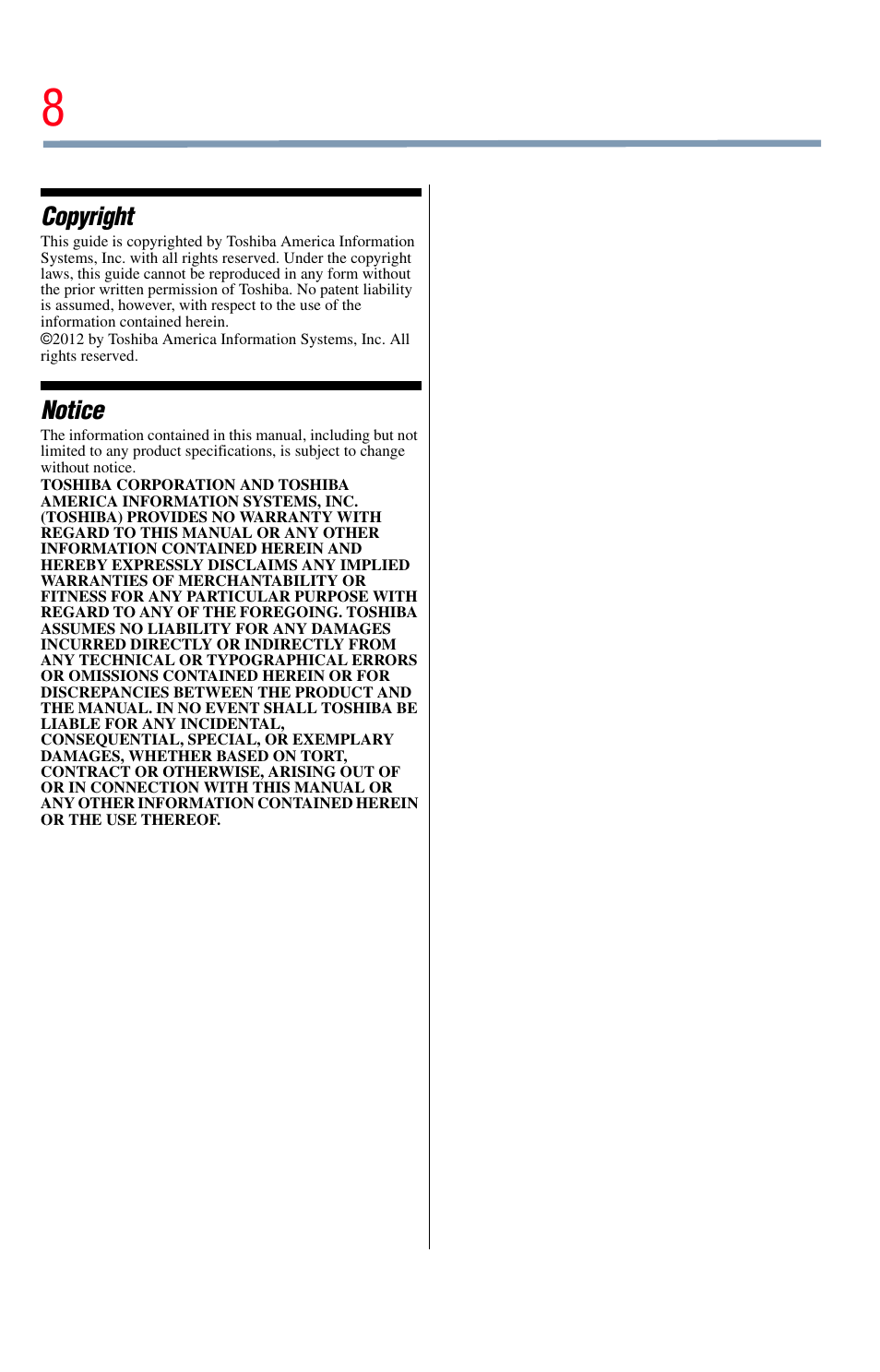 Toshiba Integrated High Definition LED Television 50L2200U User Manual | Page 8 / 131