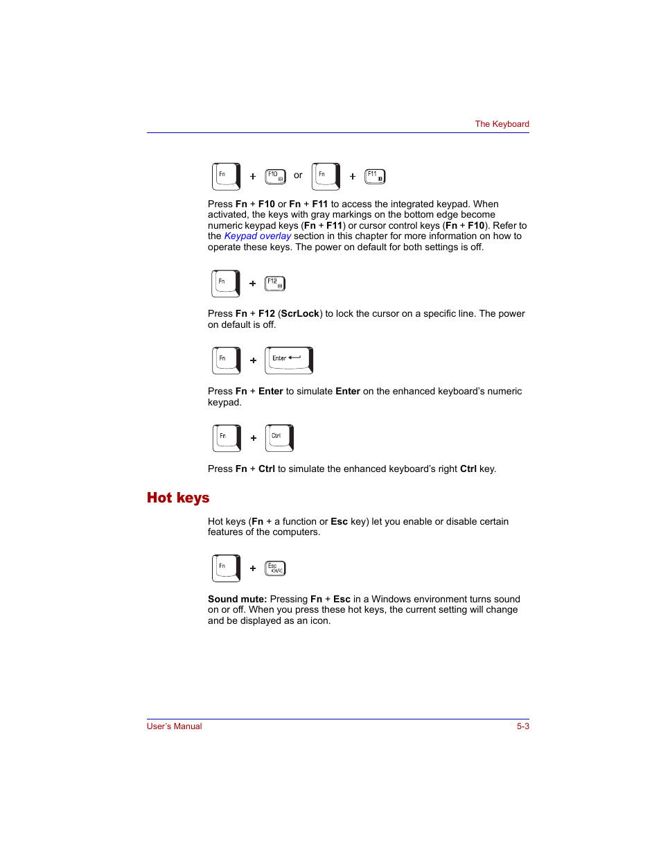 Hot keys, Hot keys -3 | Toshiba M300 User Manual | Page 101 / 218