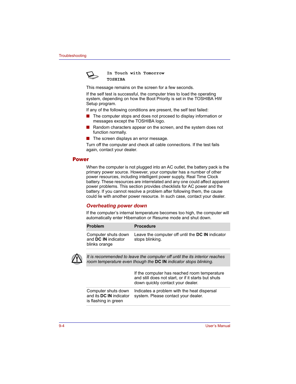 Power, Power -4 | Toshiba M300 User Manual | Page 154 / 218