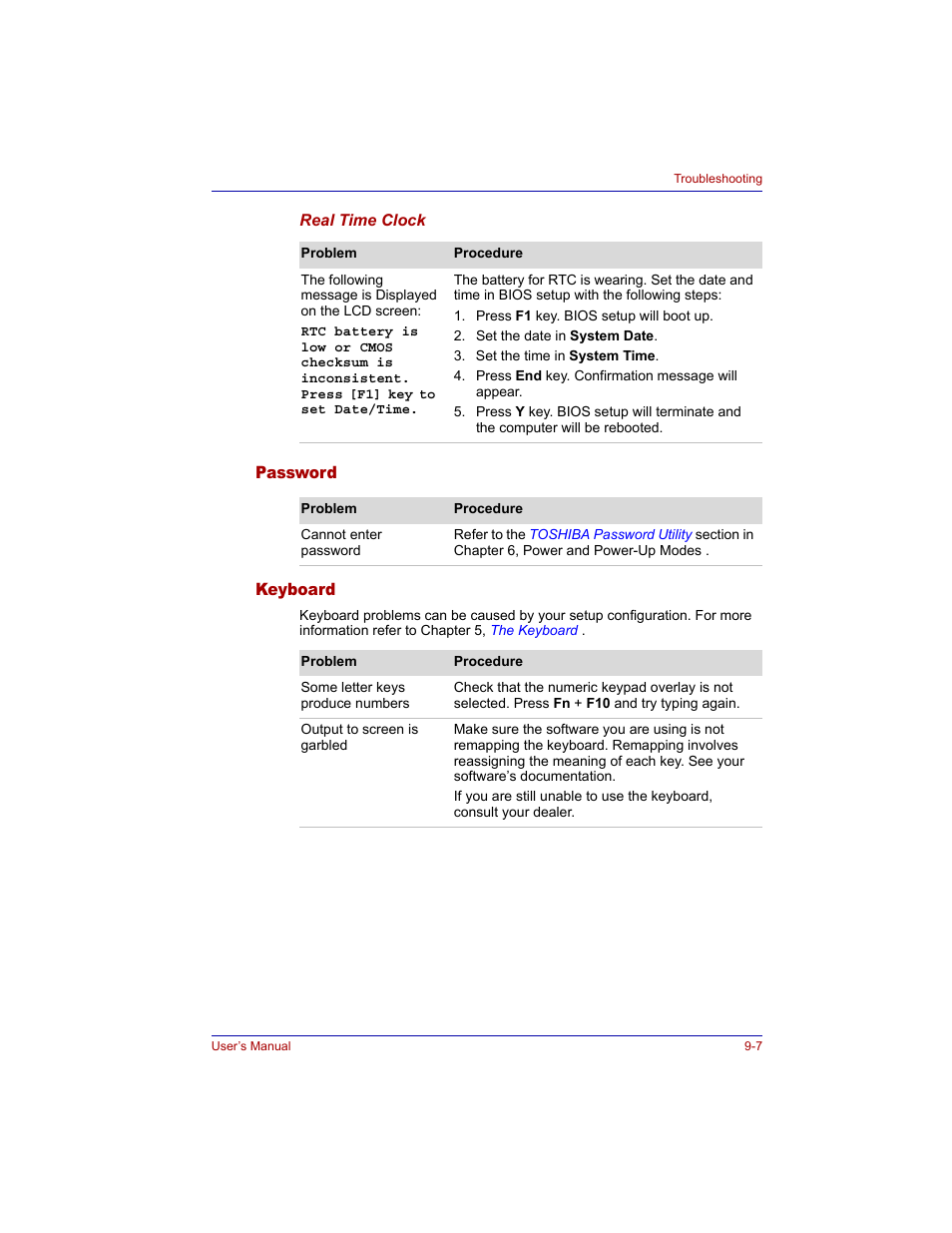 Password, Keyboard, Password -7 keyboard -7 | Toshiba M300 User Manual | Page 157 / 218