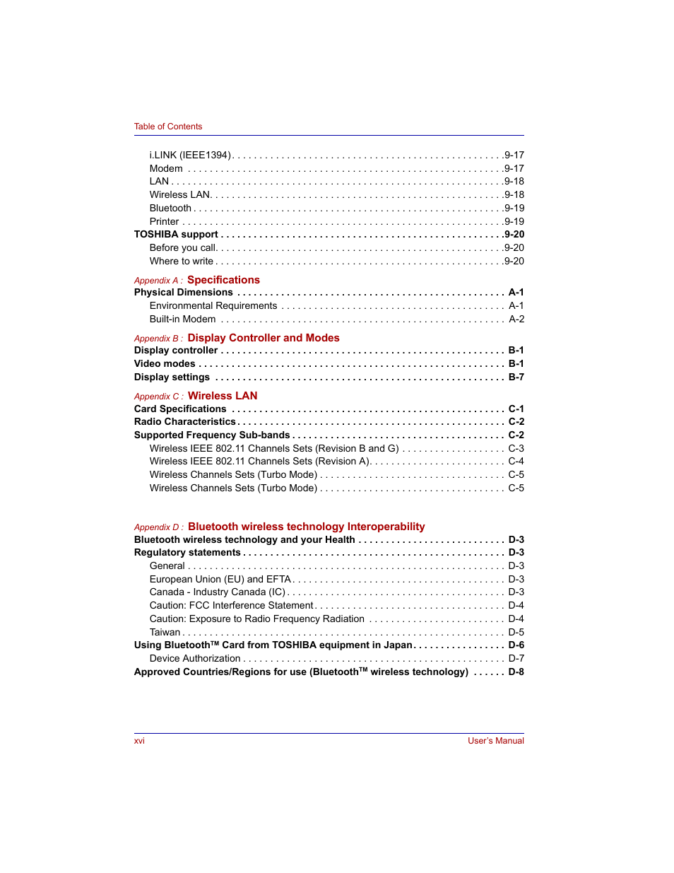 Toshiba M300 User Manual | Page 16 / 218