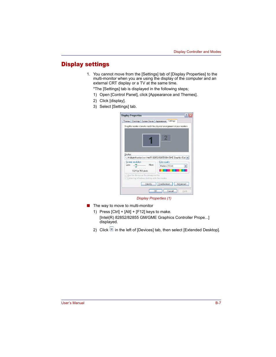 Display settings | Toshiba M300 User Manual | Page 179 / 218