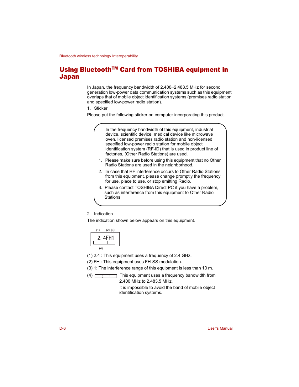 Using bluetooth, Card from toshiba equipment in japan | Toshiba M300 User Manual | Page 192 / 218