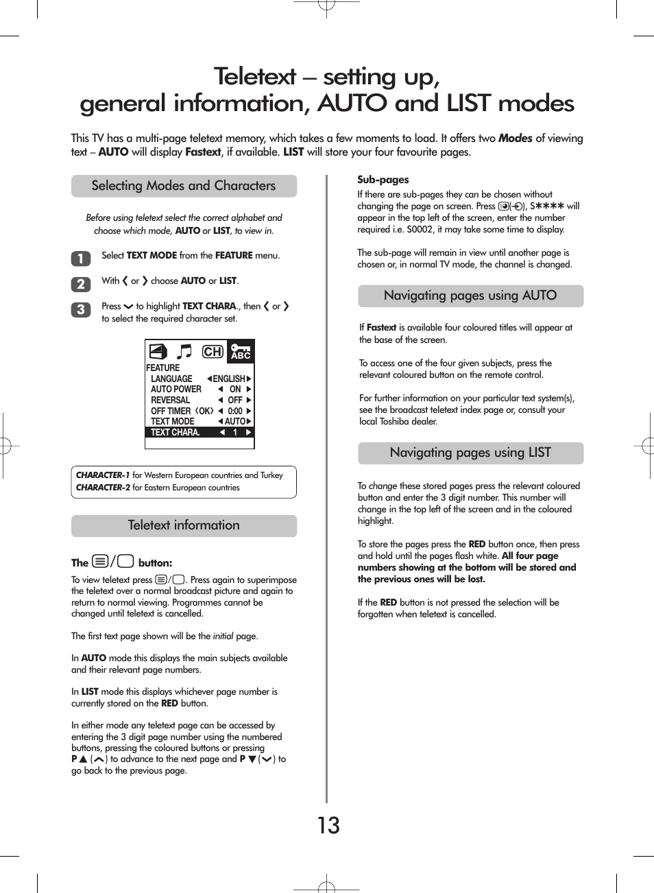 Toshiba 20VL43 User Manual | Page 13 / 16