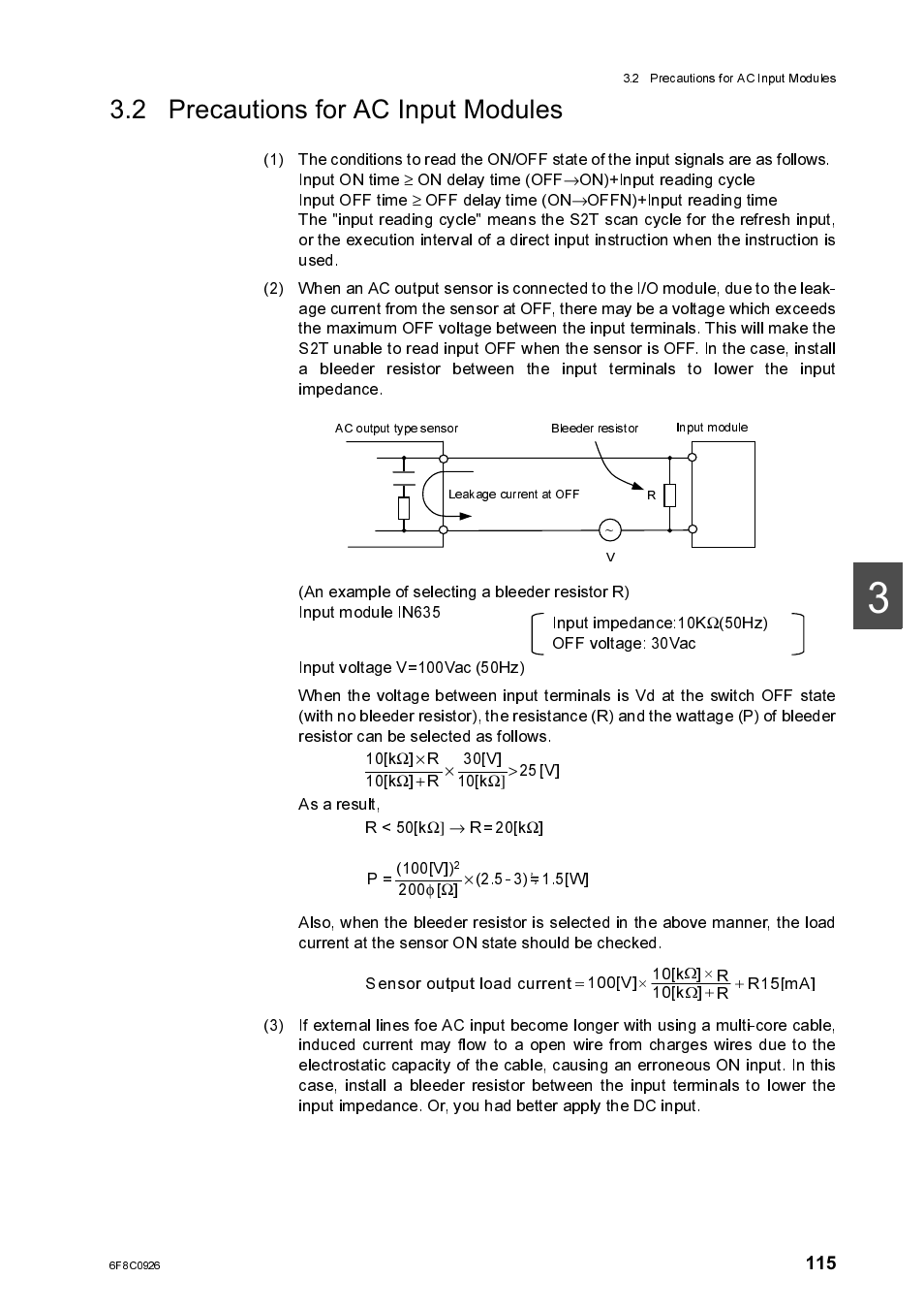 2 precautions for ac input modules | Toshiba SX 2000 User Manual | Page 132 / 181