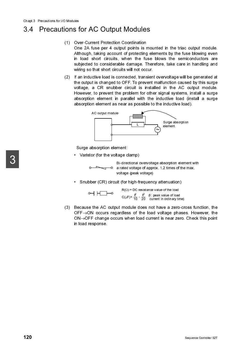 4 precautions for ac output modules | Toshiba SX 2000 User Manual | Page 137 / 181