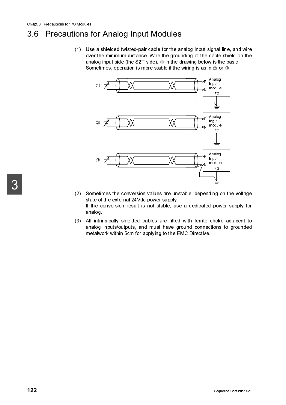 6 precautions for analog input modules | Toshiba SX 2000 User Manual | Page 139 / 181