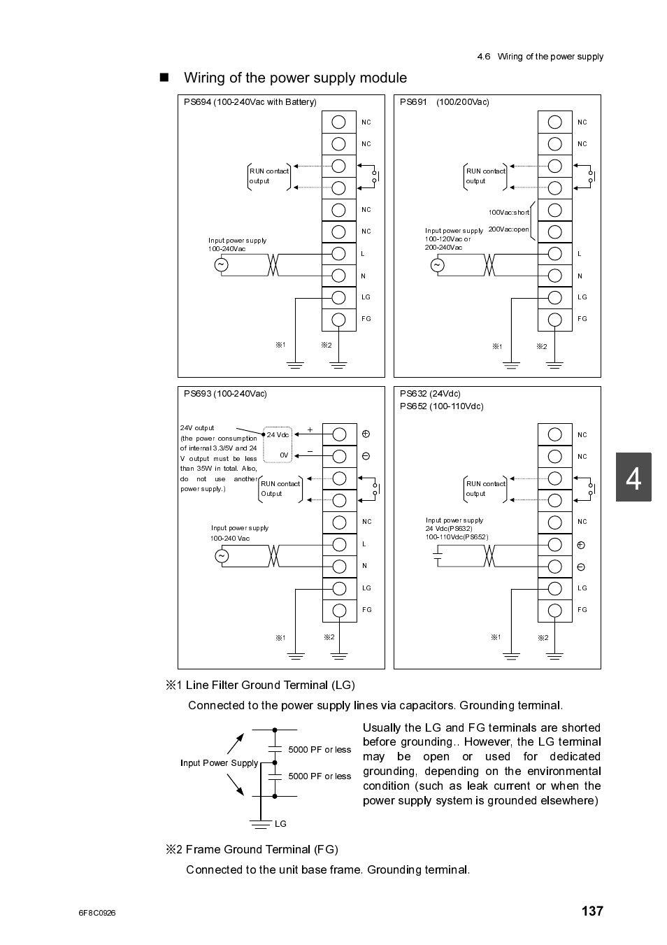 Wiring of the power supply module | Toshiba SX 2000 User Manual | Page 154 / 181