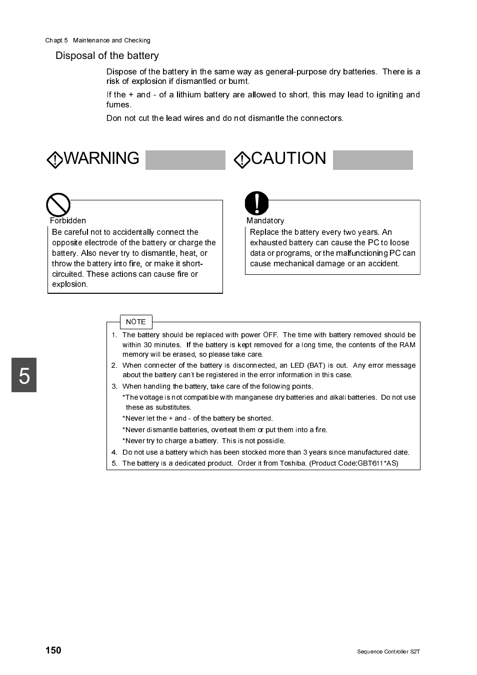 Owarning ocaution | Toshiba SX 2000 User Manual | Page 167 / 181