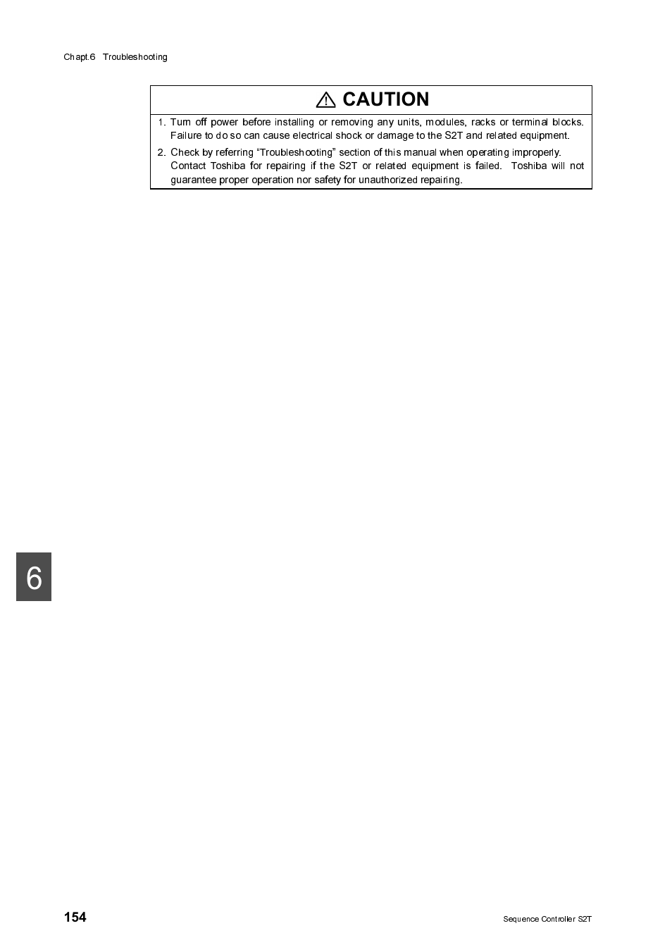 A caution | Toshiba SX 2000 User Manual | Page 171 / 181