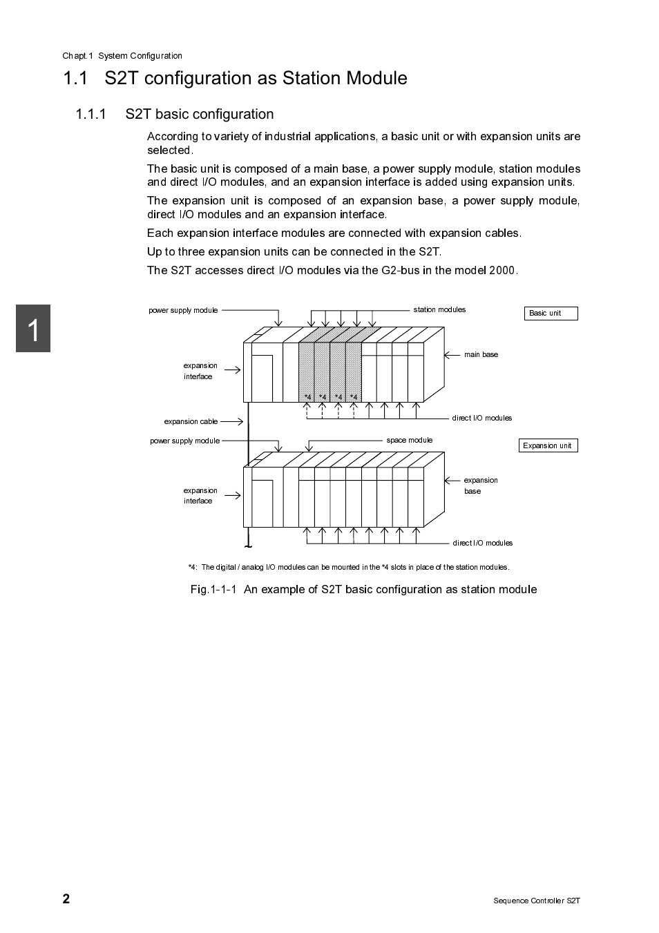 1 s2t configuration as station module, 1 s2t basic configuration, S2t basic configuration | Toshiba SX 2000 User Manual | Page 19 / 181