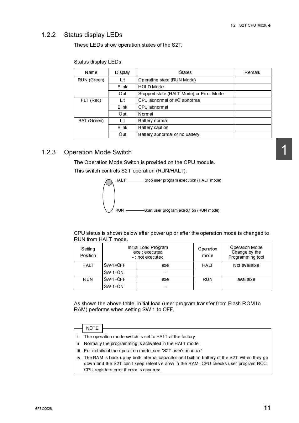 2 status display leds, 3 operation mode switch, Status display leds | Operation mode switch | Toshiba SX 2000 User Manual | Page 28 / 181