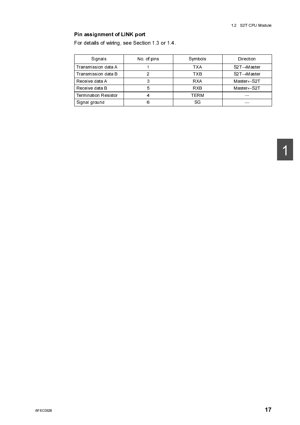 Pin assignment of link port | Toshiba SX 2000 User Manual | Page 34 / 181