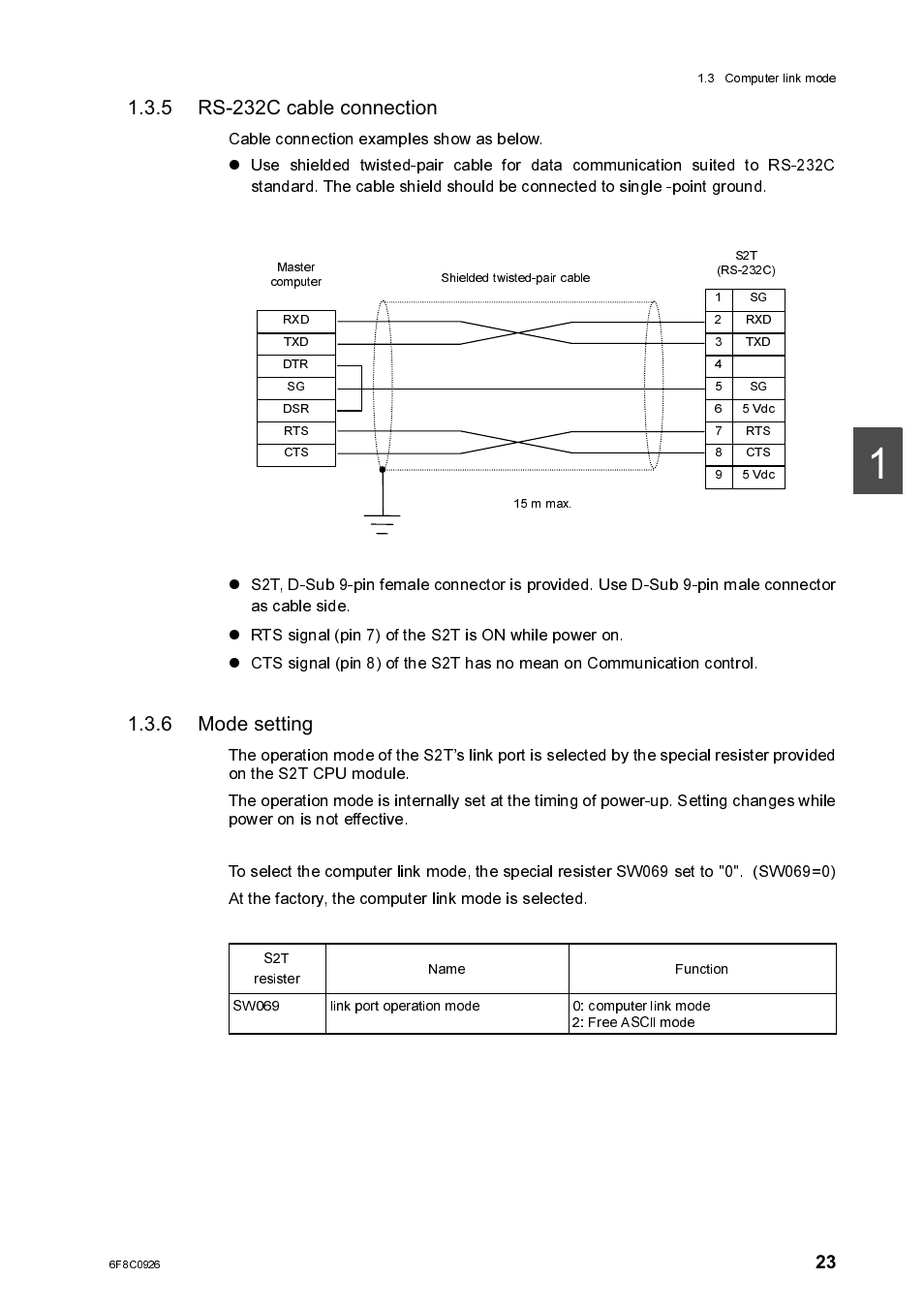 5 rs-232c cable connection, 6 mode setting, Rs-232c cable connection | Mode setting | Toshiba SX 2000 User Manual | Page 40 / 181