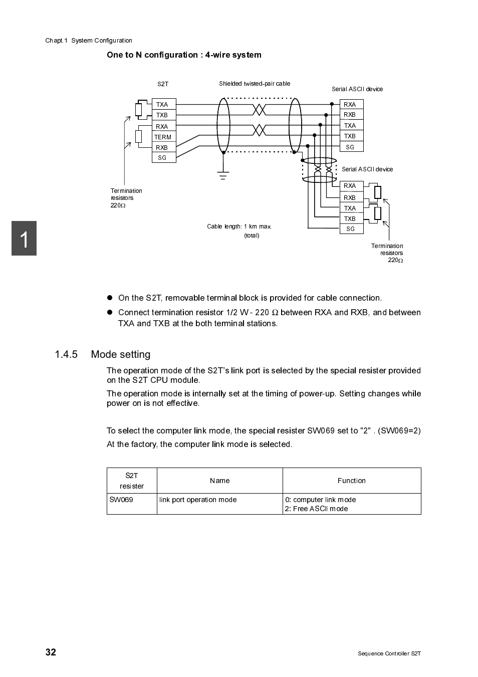 5 modesetting, Mode setting, One to n configuration : 4-wire system | Toshiba SX 2000 User Manual | Page 49 / 181