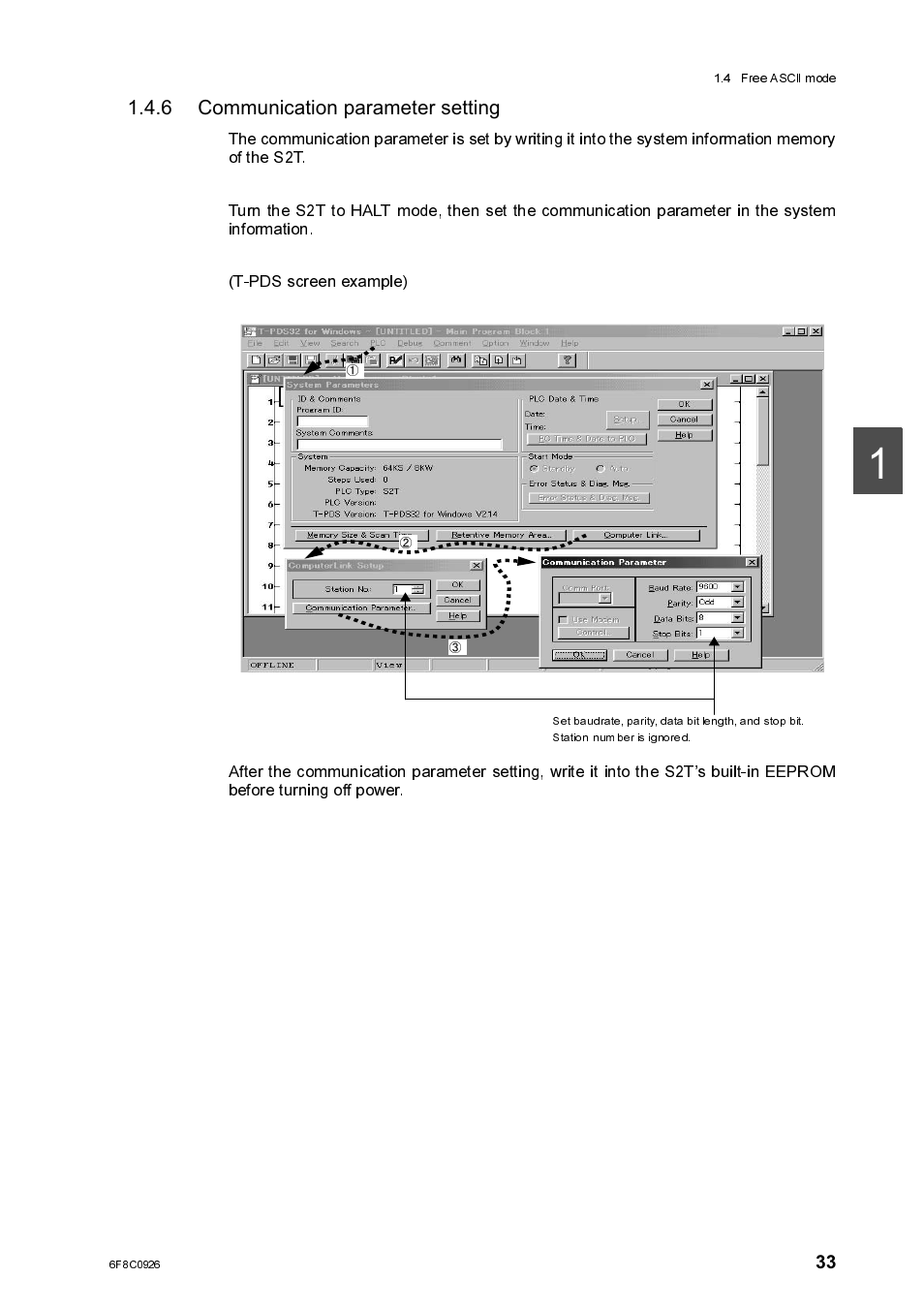 6 communication parameter setting, Communication parameter setting, Nctfeiii | Toshiba SX 2000 User Manual | Page 50 / 181