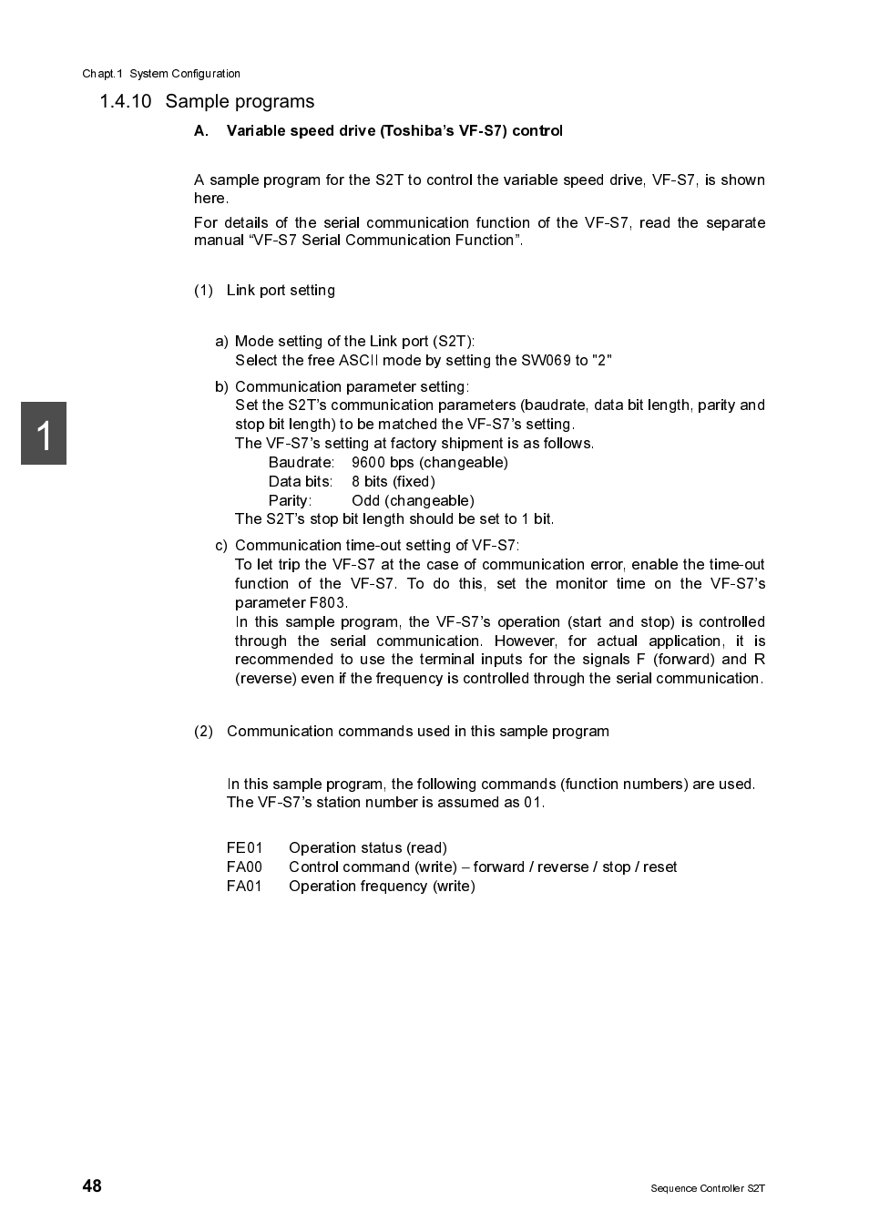 10 sampleprograms, 10 sample programs | Toshiba SX 2000 User Manual | Page 65 / 181