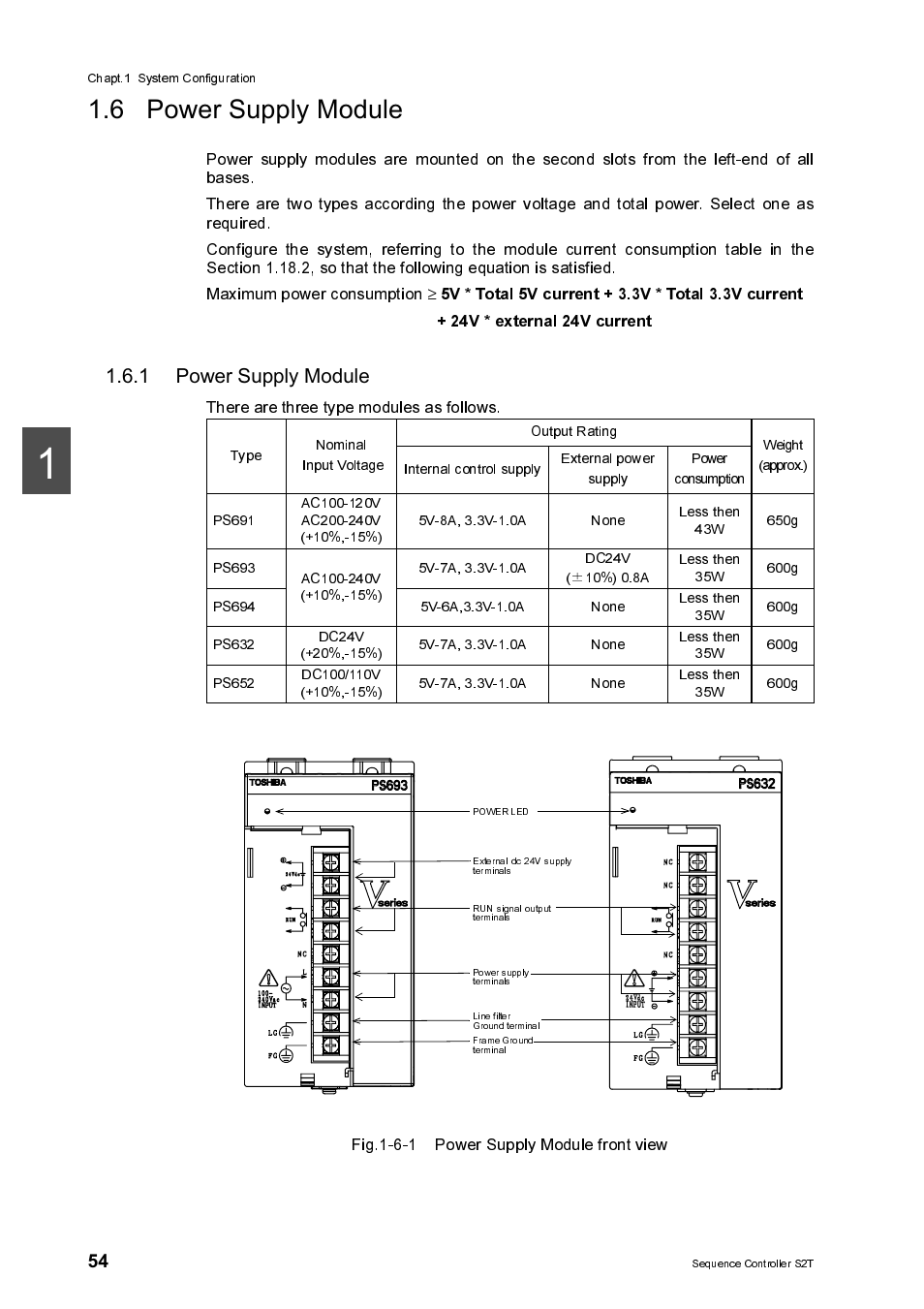 1 power supply module, 6 power supply module | Toshiba SX 2000 User Manual | Page 71 / 181