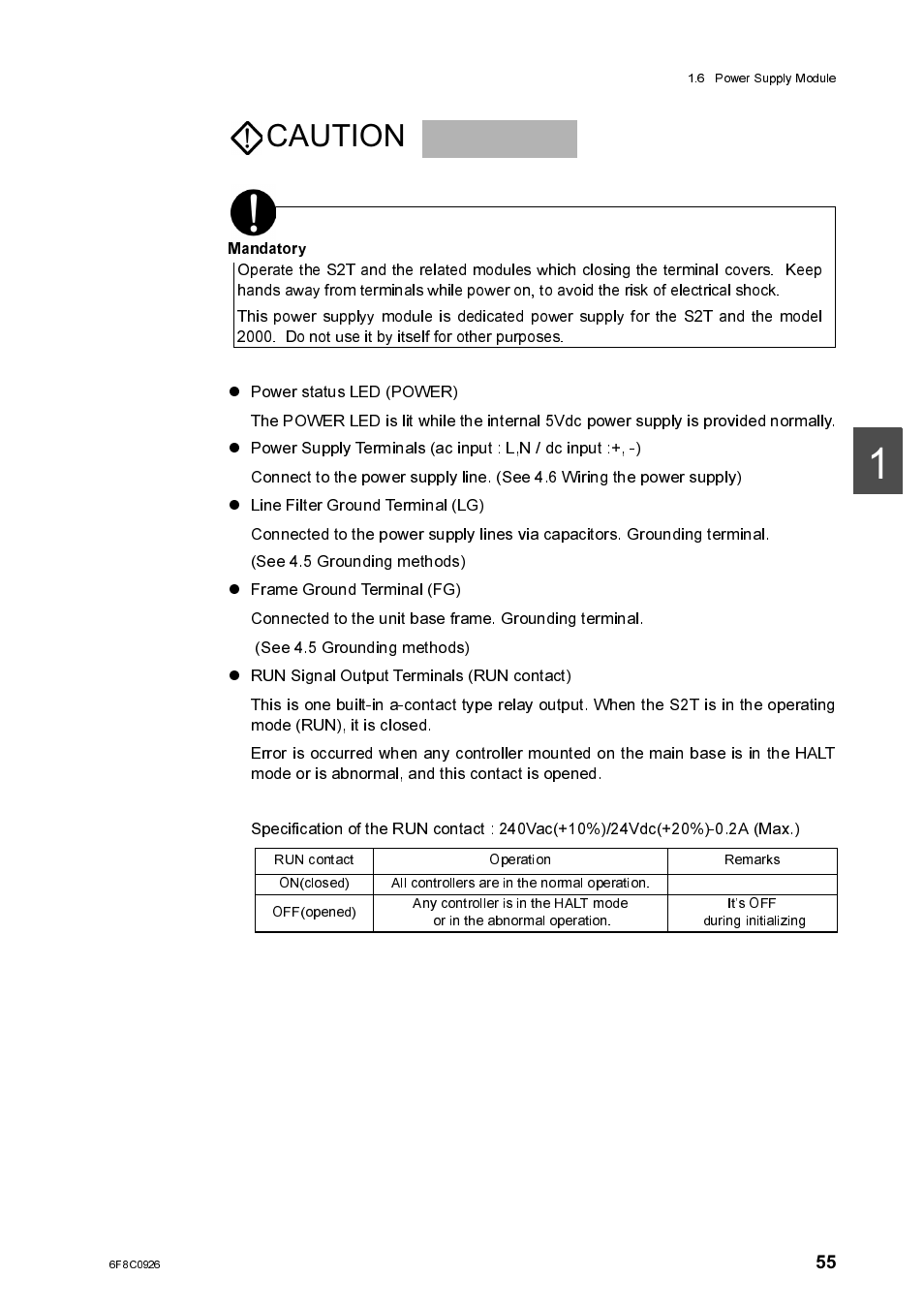 Caution, Mandatory | Toshiba SX 2000 User Manual | Page 72 / 181