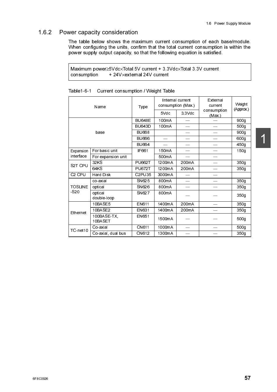 2 power capacity consideration, Power capacity consideration | Toshiba SX 2000 User Manual | Page 74 / 181