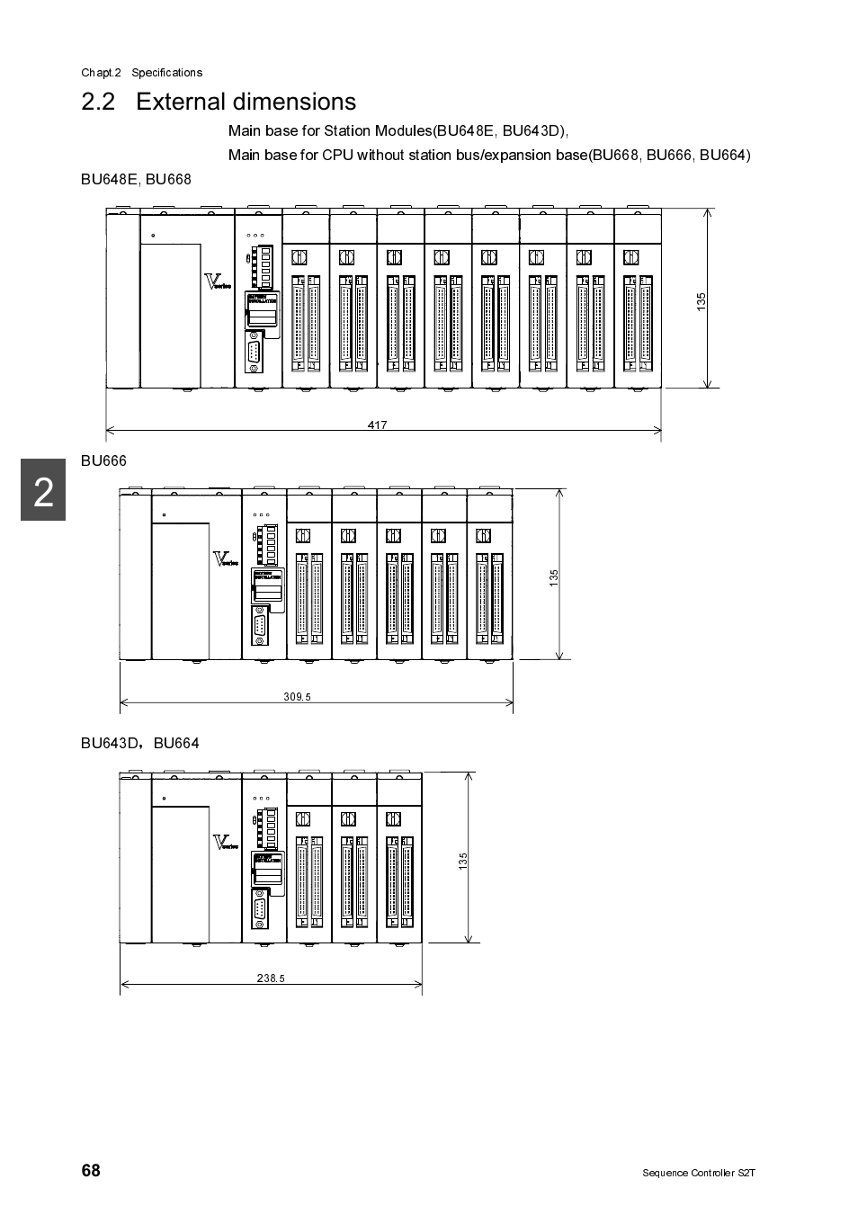 2 external dimensions, External dimensions | Toshiba SX 2000 User Manual | Page 85 / 181