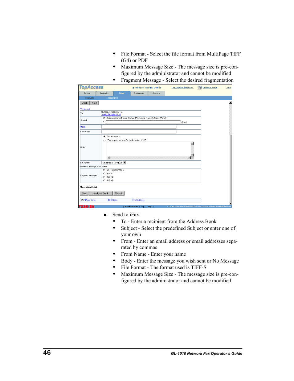 Toshiba GL-1010 User Manual | Page 46 / 97
