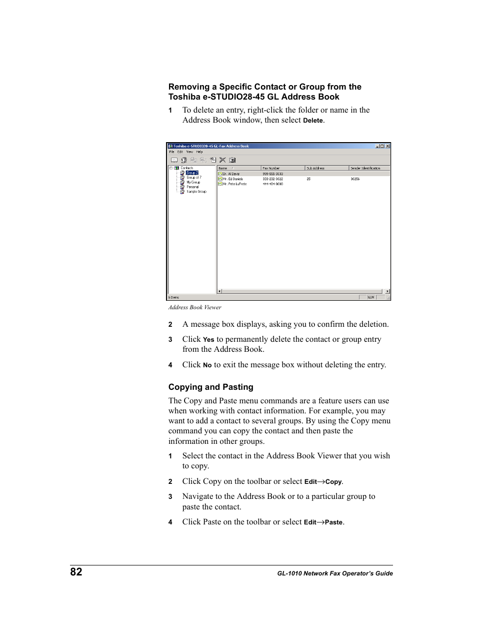 Copying and pasting | Toshiba GL-1010 User Manual | Page 82 / 97