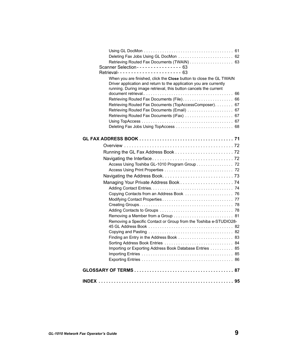 Toshiba GL-1010 User Manual | Page 9 / 97