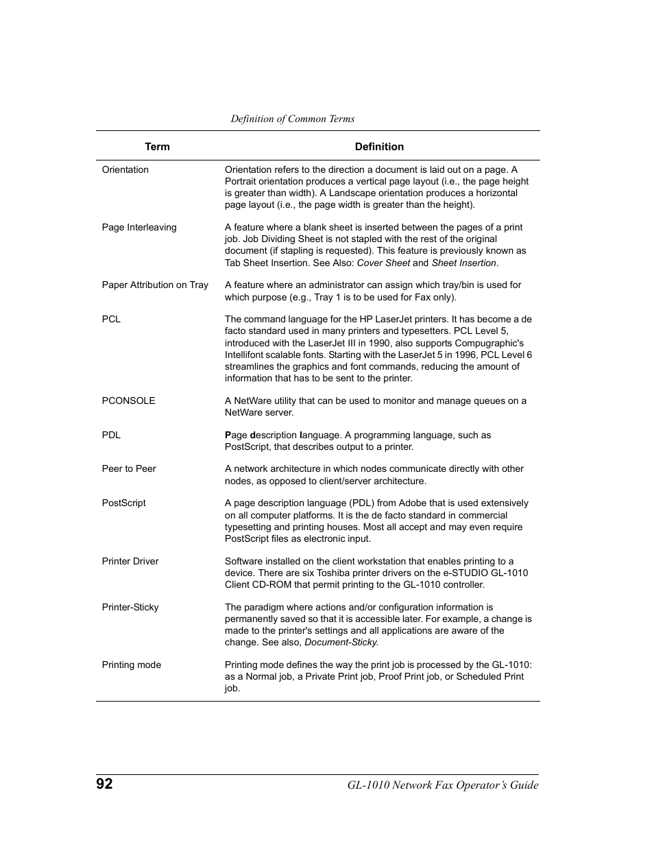 Toshiba GL-1010 User Manual | Page 92 / 97