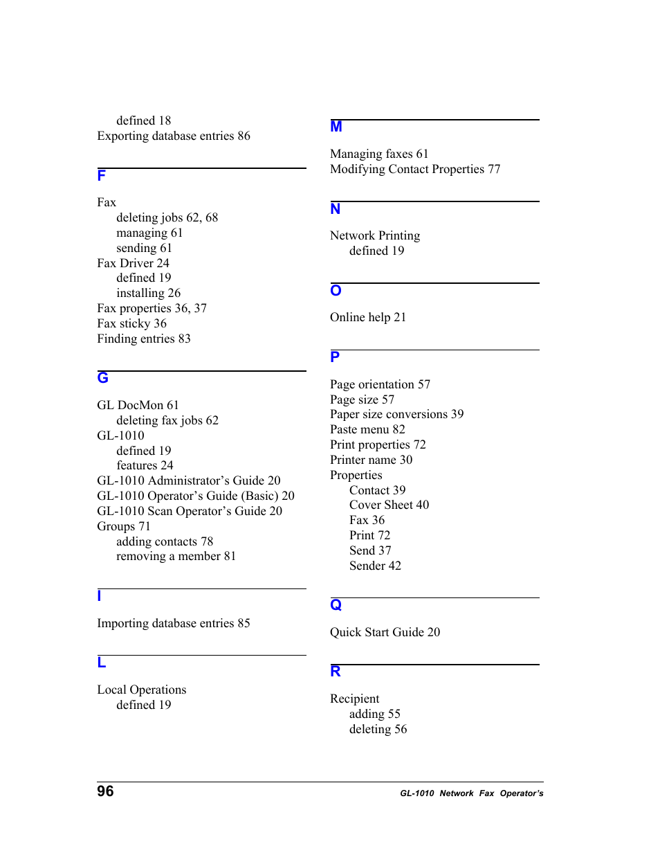 Toshiba GL-1010 User Manual | Page 96 / 97