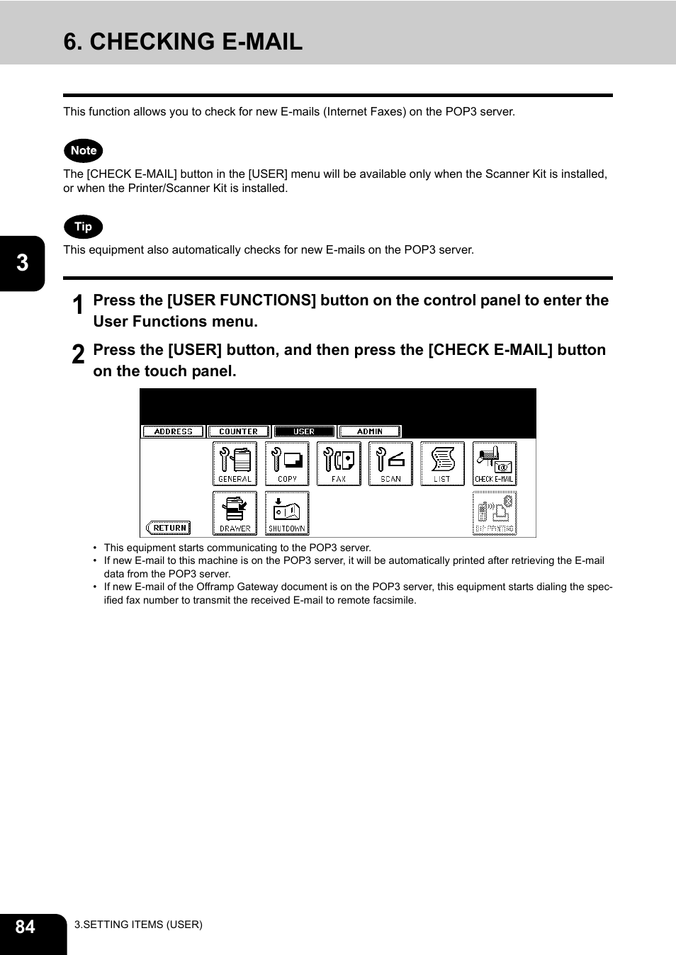 Checking e-mail | Toshiba E.STUDIO e-STUDIO 523 User Manual | Page 86 / 216