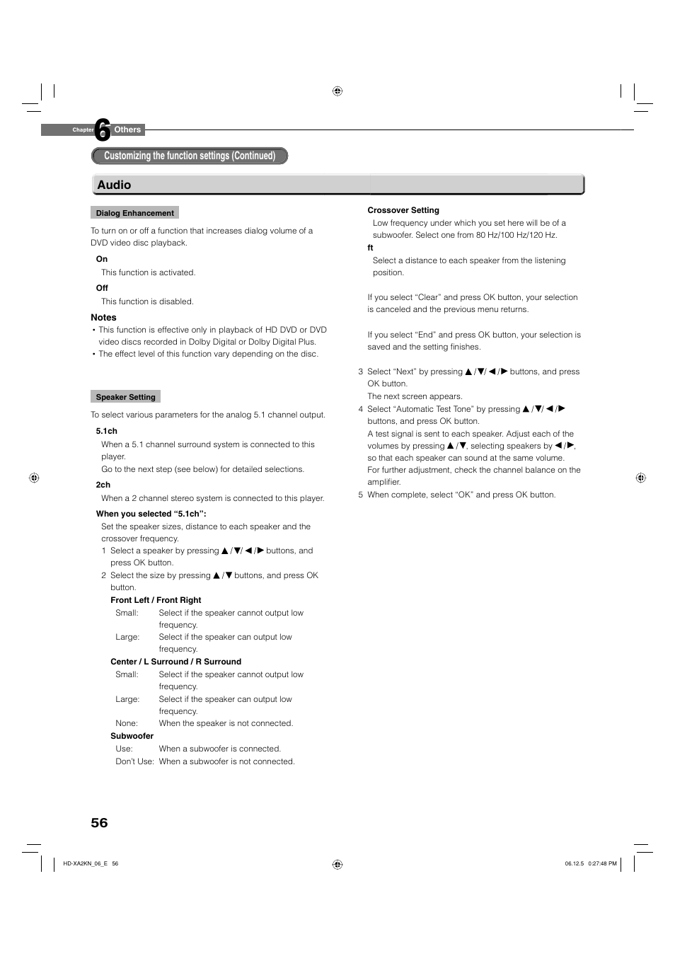 Audio | Toshiba HD-XA2KN User Manual | Page 56 / 80