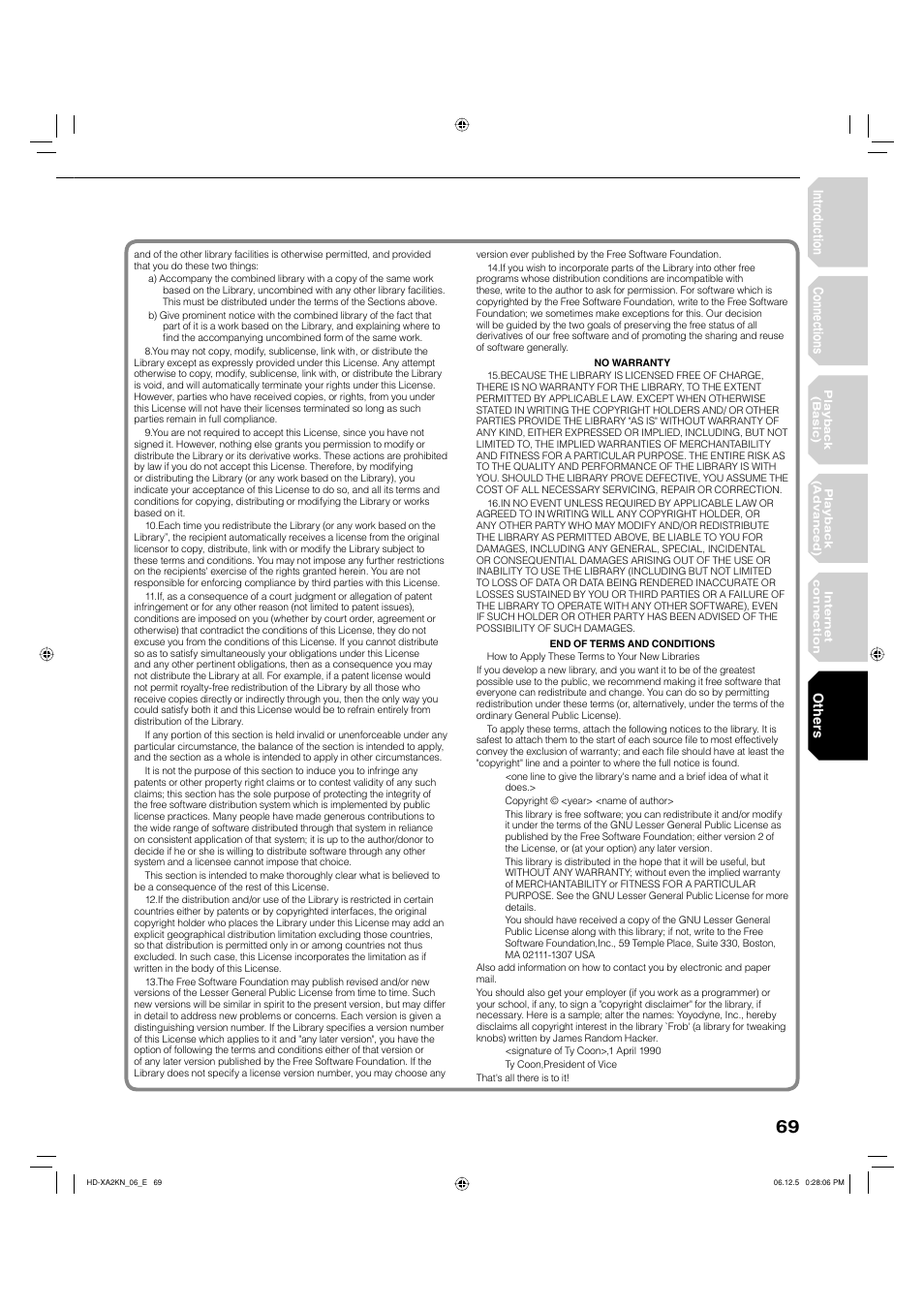 Introduction connections, Others | Toshiba HD-XA2KN User Manual | Page 69 / 80