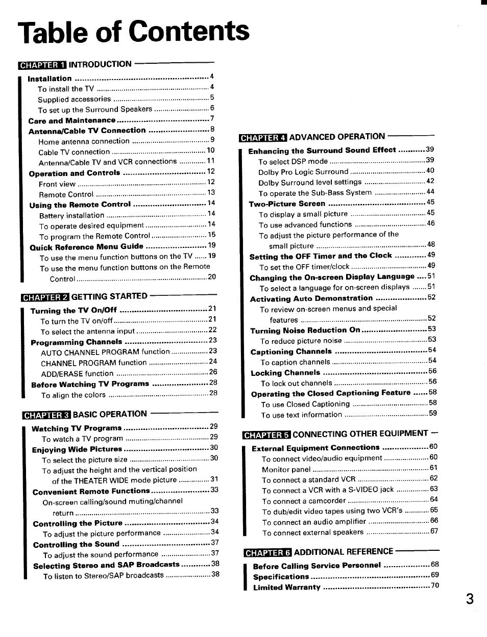 Toshiba TW56D90 User Manual | Page 3 / 71