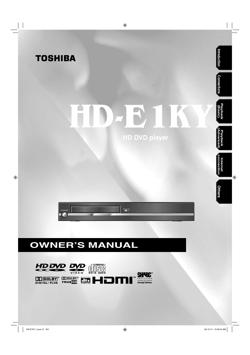 Toshiba HD-E1KY User Manual | 72 pages